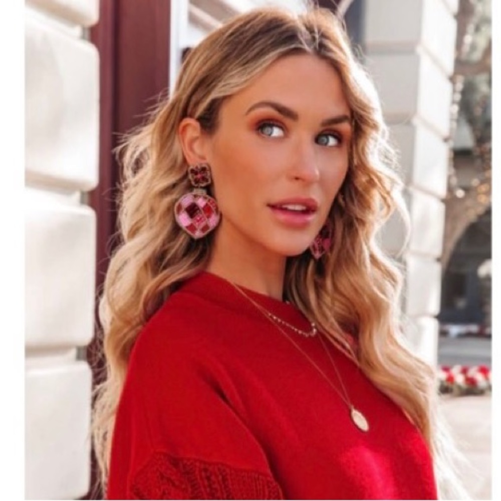 VICI Beaded Holiday Statement Earrings